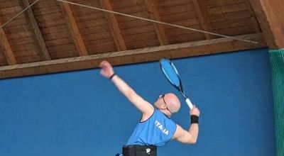 L'Atleta abruzzese Antonio Cippo ed il C.T. Bonasia, alle finali di Coppa Devis