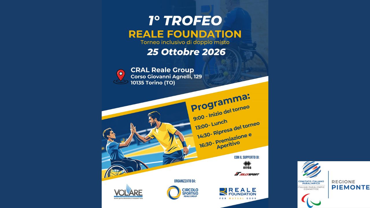 Al via il 1° Trofeo Reale Foundation di tennis inclusivo