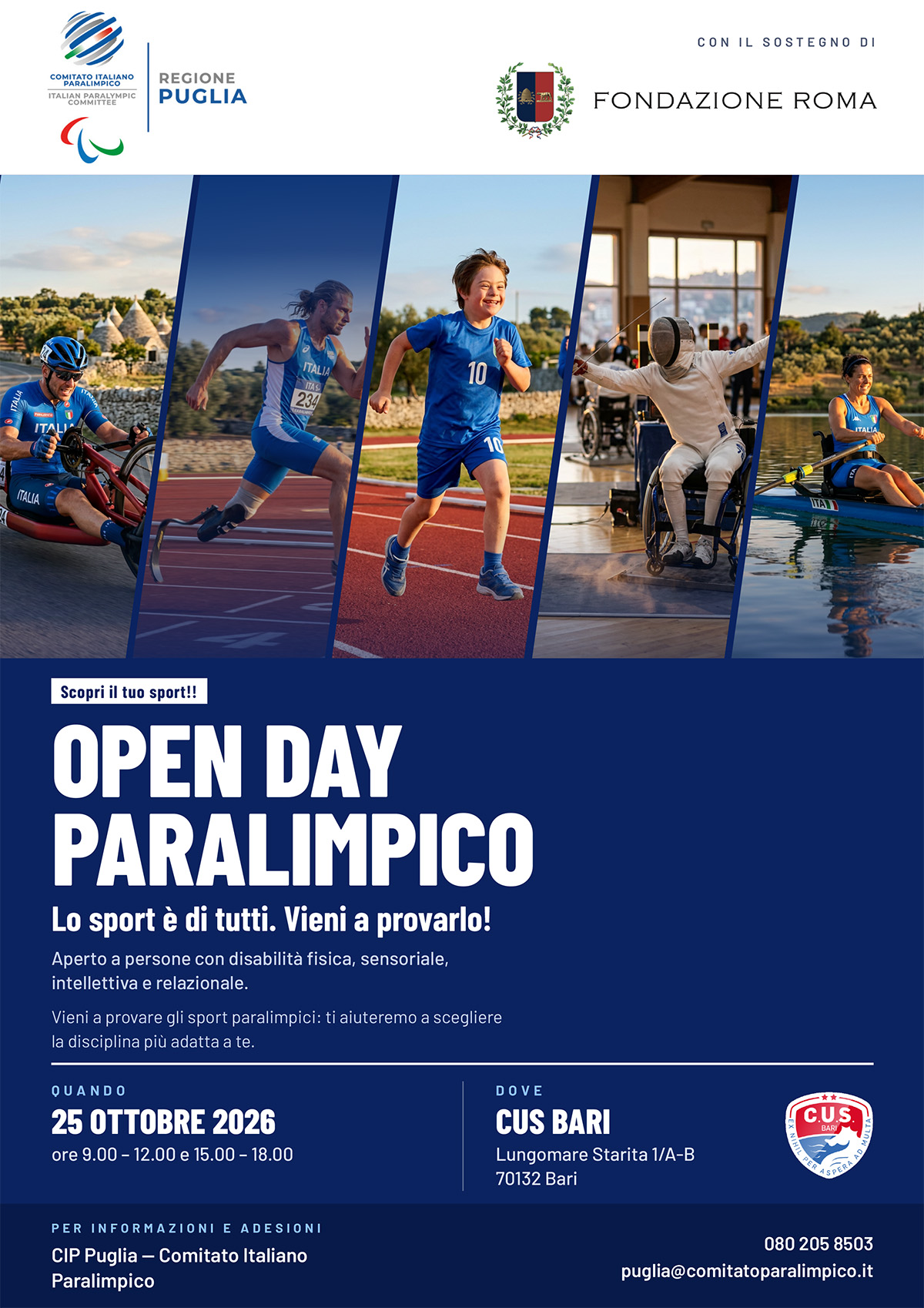 OPEN DAY PARALIMPICO Lo sport è di tutti. Vieni a provarlo!