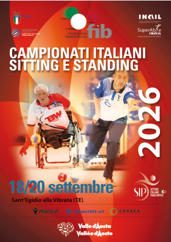 Locandina Campionati Italiani di bocce paralimpiche a Sant'Egidio alla Vibrata, dal 18 al 20 settembre 2026