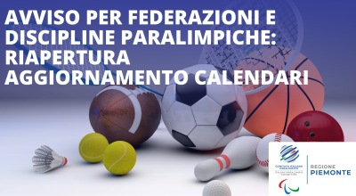Avviso pubblico per Federazioni e Discipline Paralimpiche regionali: riapertu...