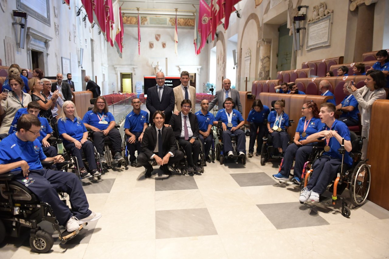 Comitê Paralímpico Italiano – World Boccia Intercontinental Challenger, a equipe azul nacional apresentada no Capitólio