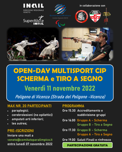 locandina OPEN-DAY CIP VENETO DI SCHERMA E TIRO A SEGNO
