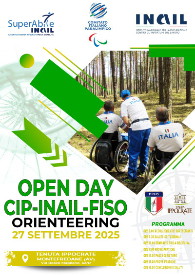 Open Day Cip-Inail-Fiso di Orienteering, Montefredane (Av) 27 settembre 2025