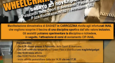 Basket in carrozzina, sabato ad Arenzano l'open day targato Cip-Inail