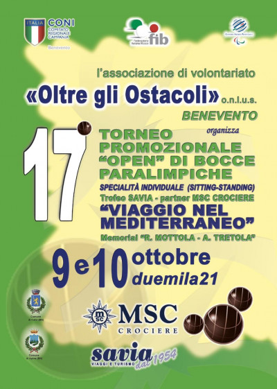 17° TORNEO PROMOZIONALE DI BOCCE PARALIMPICHE, BENEVENTO 9-10 OTTOBRE 2021