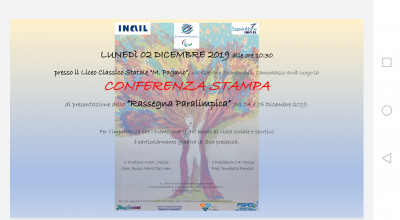 “Rassegna Paralimpica” 2019: il 2 dicembre la presentazione