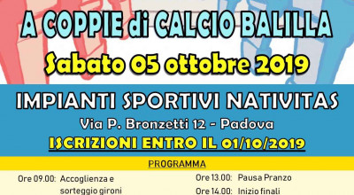 1° TORNEO INTEGRATO A COPPIE di CALCIO BALILLA