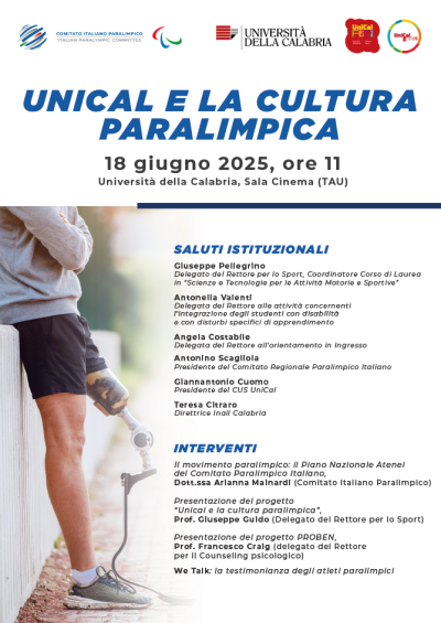 UNICAL E LA CULTURA PARALIMPICA