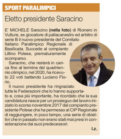 SPort Paralimpici - Saracino Presidente