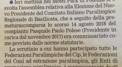 Elezioni CIP Basilicata - Saracino