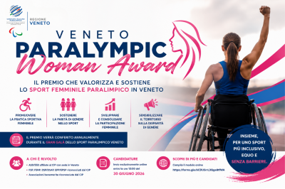 Aperte le candidature per il Premio “Veneto Paralympic Woman Award&rdqu...