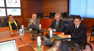 Luca Pancalli con Angelo Borrelli, Capo della Protezione Civile, per il rinno...