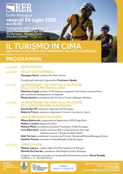 Convegno Il Turismo in Cima - Porretta Terme - 24 luglio 2026