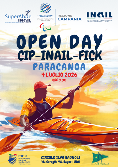 Open Day Cip-Inail-Fick di Paracanoa - Bagnoli (NA) 4 luglio 2026