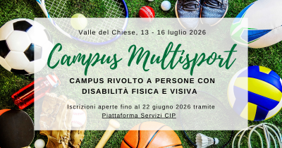 Campus Multisport 2026 di Avviamento allo Sport Paralimpico per persone con d...