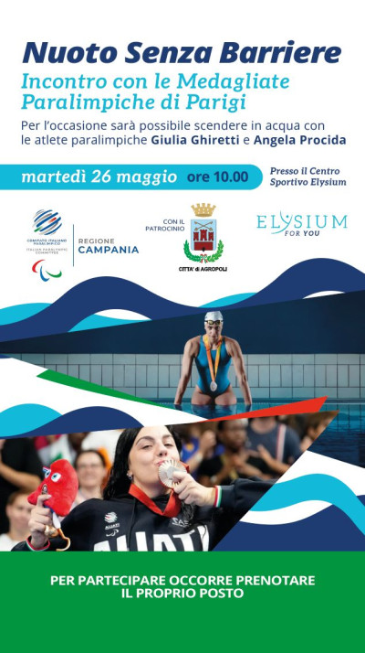 Nuoto Senza Barriere, Paestum-Agropoli (SA) 25-26 maggio 2026