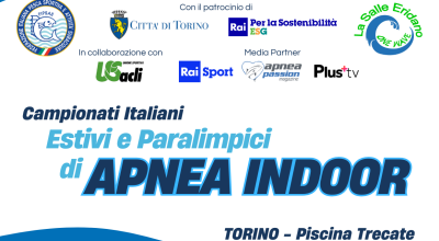 Apnea: a Torino i Campionati Italiani Estivi e Paralimpici Indoor