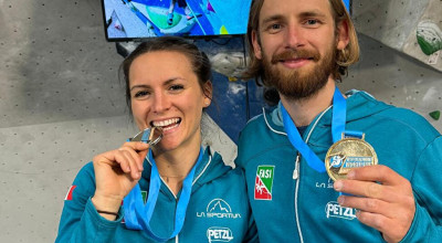 David Kammerer e Lucia Capovilla con la medaglia al collo