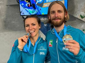 David Kammerer e Lucia Capovilla con la medaglia al collo