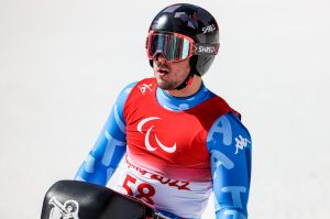 De Silvestro all'arrivo in Super G