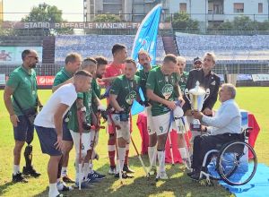 Premiazione Calcio Amputati a Fano con il Presidente CIP Marche Luca Savoiardi