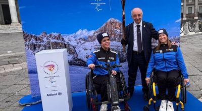 Giusy Sbaglio e Mariangela Correale alla cerimonia di chiusura delle Paralimp...