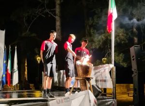 Accensione della fiamma per apertura dei campionati studenteschi di Camerino