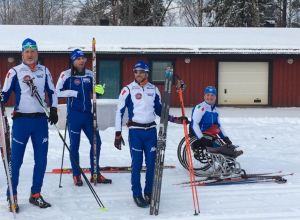 Gli azzurri del nordico in allenamento in una foto di repertorio