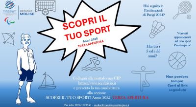 SCOPRI IL TUO SPORT! Anno 2025- TERZA APERTURA