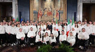 La Delegazione che prenderà parte ai XIV Giochi Paralimpici Invernali di Mi...