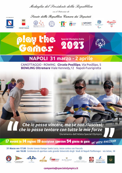 Play the Games 2023, Soi Campania, Napoli dal 31 marzo al 2 aprile 2023