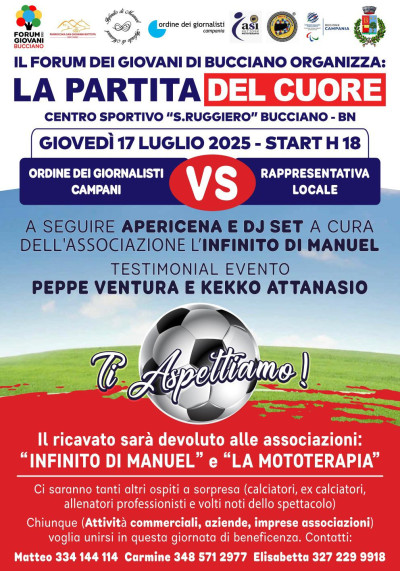 La Partita del Cuore, Bucciano (Bn) 17 luglio 2025