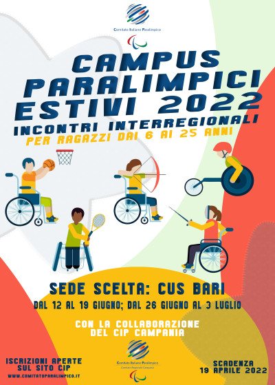 Riapertura termini per iscrizione ai Campus Paralimpici CIP 2022 sede di Bari