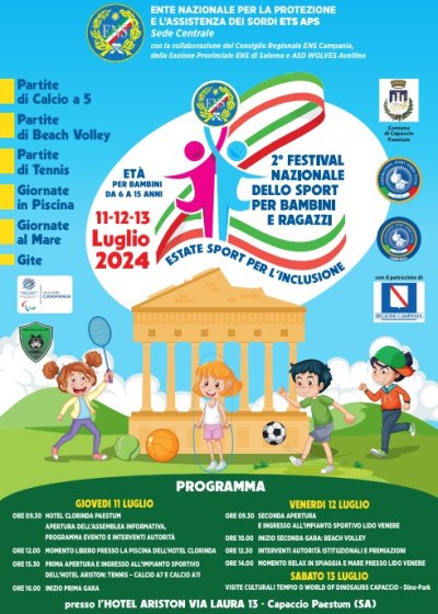 ENS Secondo Festival Nazionale dello Sport - Paestum (SA) 11-12-13 luglio 2024