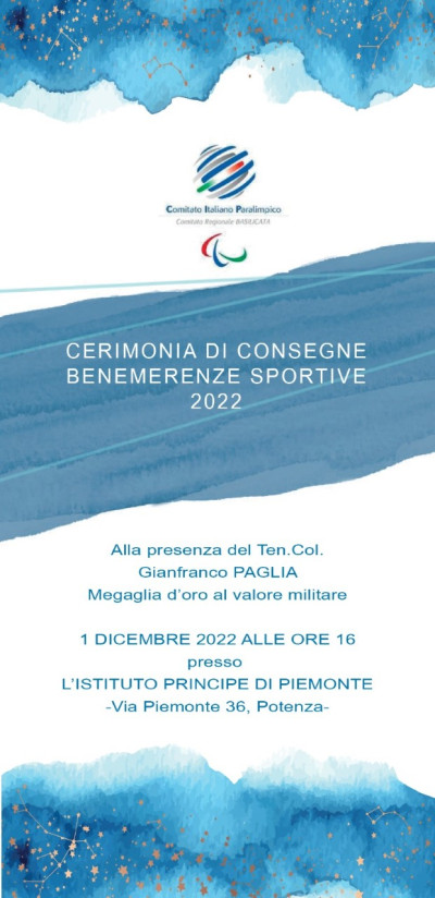 CERIMONIA CONSEGNA BENEMERENZE SPORTIVE 2022