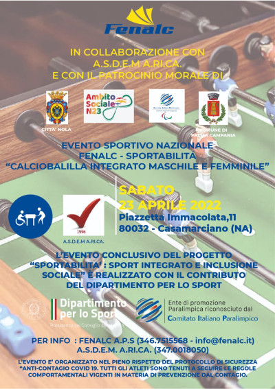 Calcio Balilla Integrato - maschile femminile