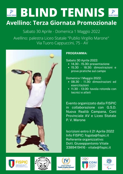 Blind Tennis, giornata promozionale ad Avellino
