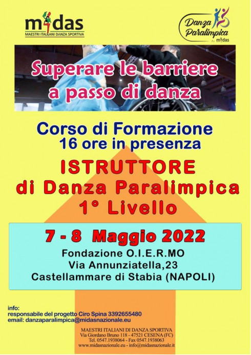 Danza Paralimpica, Corso di Istruttore 1° Livello 7-8 maggio 2022