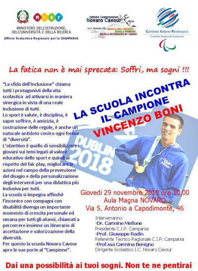 LA SCUOLA INCONTRA IL CAMPIONE VINCENZO BONI - CAPODIMONTE (NA)