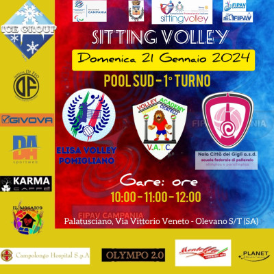 Sitting Volley Pool sud 1° turno, Olevano sul Tusciano (Sa) 21 gennaio 2024