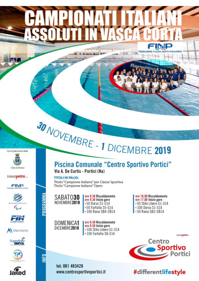 CAMPIONATI ITALIANI ASSOLUTI DI NUOTO IN VASCA CORTA - PORTICI (NA) 30 NOVEMB...