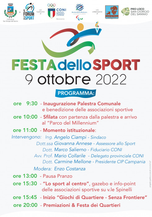 Festa dello Sport, San Giorgio del Sannio (Bn) 9 ottobre 2022