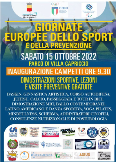 Giornate Europee dello Sport e della Prevenzione, Napoli 15 ottobre 2022
