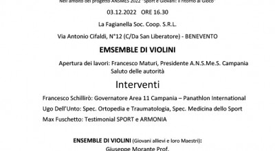 Ansmes Sport e Armonia, Benevento 3 dicembre 2022
