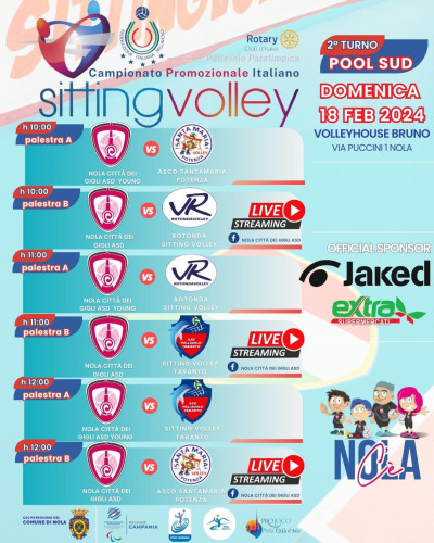 Sitting Volley-Campionato promozionale Italiano, Nola (Na) 18 Febbraio 2024