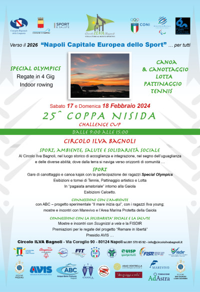 Coppa Nisida, XXV Edizione, Bagnoli (Na) 17-18 febbraio 2024