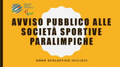AVVISO PUBBLICO “Lo sport paralimpico va a scuola” 2022/2023