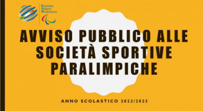 AVVISO PUBBLICO “Lo sport paralimpico va a scuola” 2022/2023