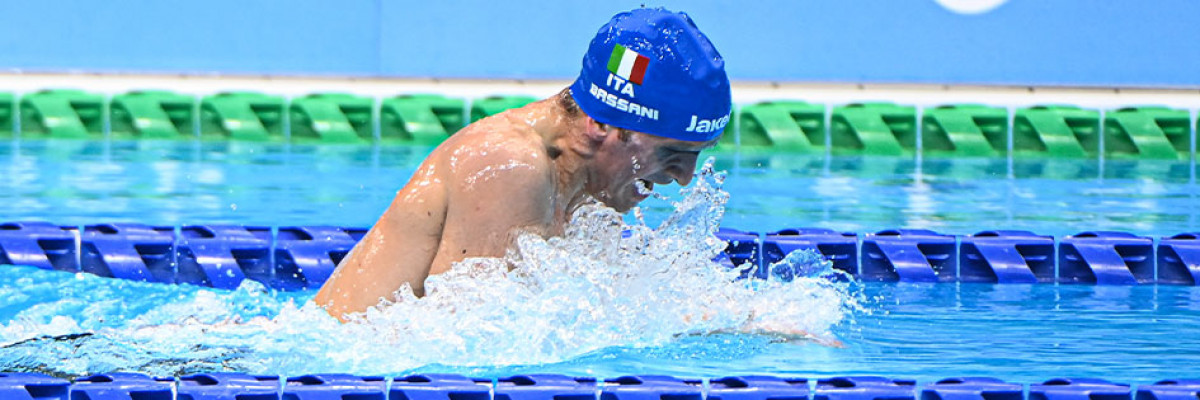 Federico Bassani in vasca Federico Bassani in vasca